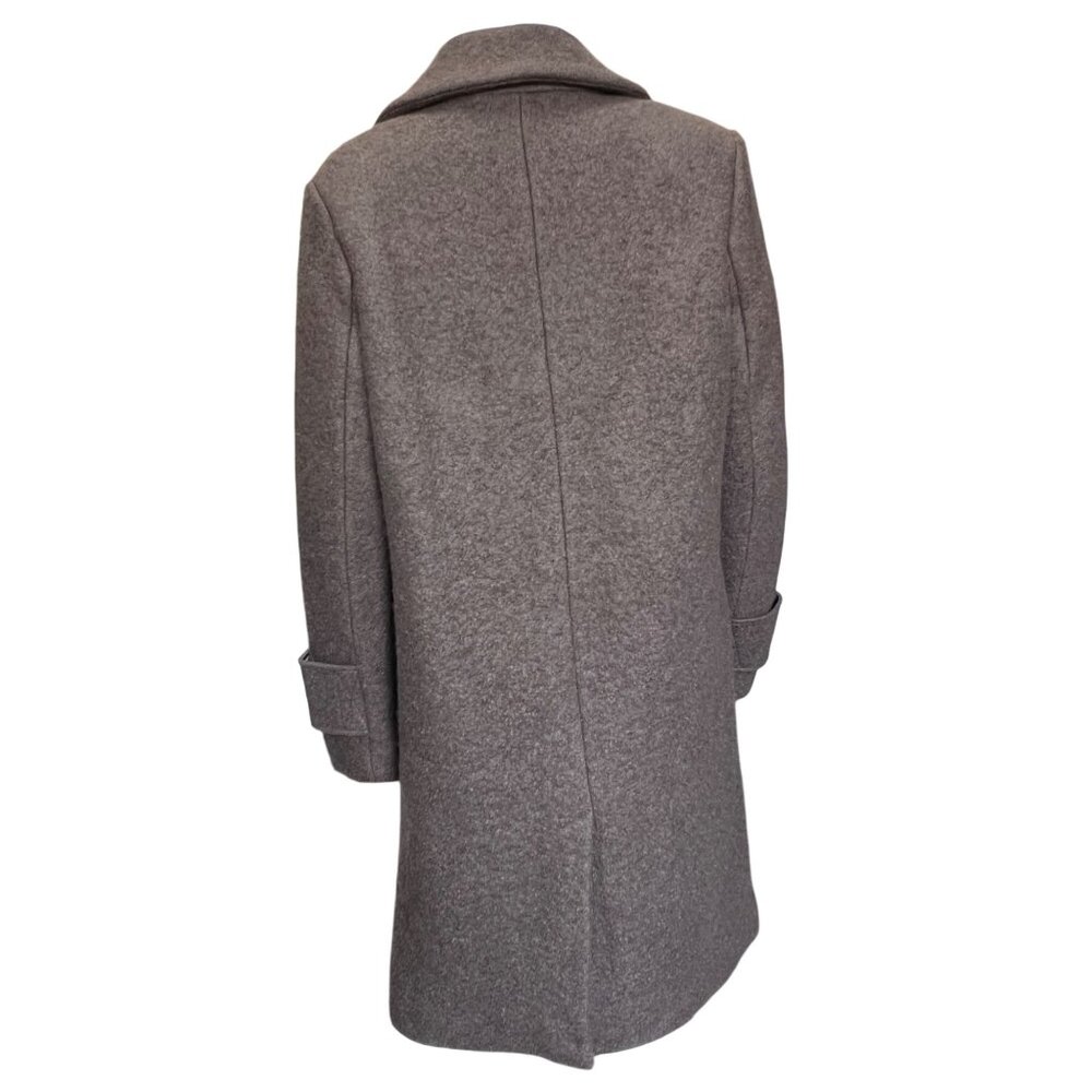 Andrew Marc Regine Gray Wool-Blend Button-Up Knee-Length Coat Notch Lapel Size M - Picture 2 of 10